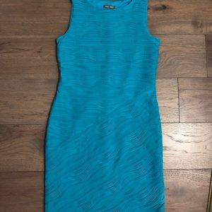 ROZ & ALI Turquoise Waves 10 Stretch Sheath Dress